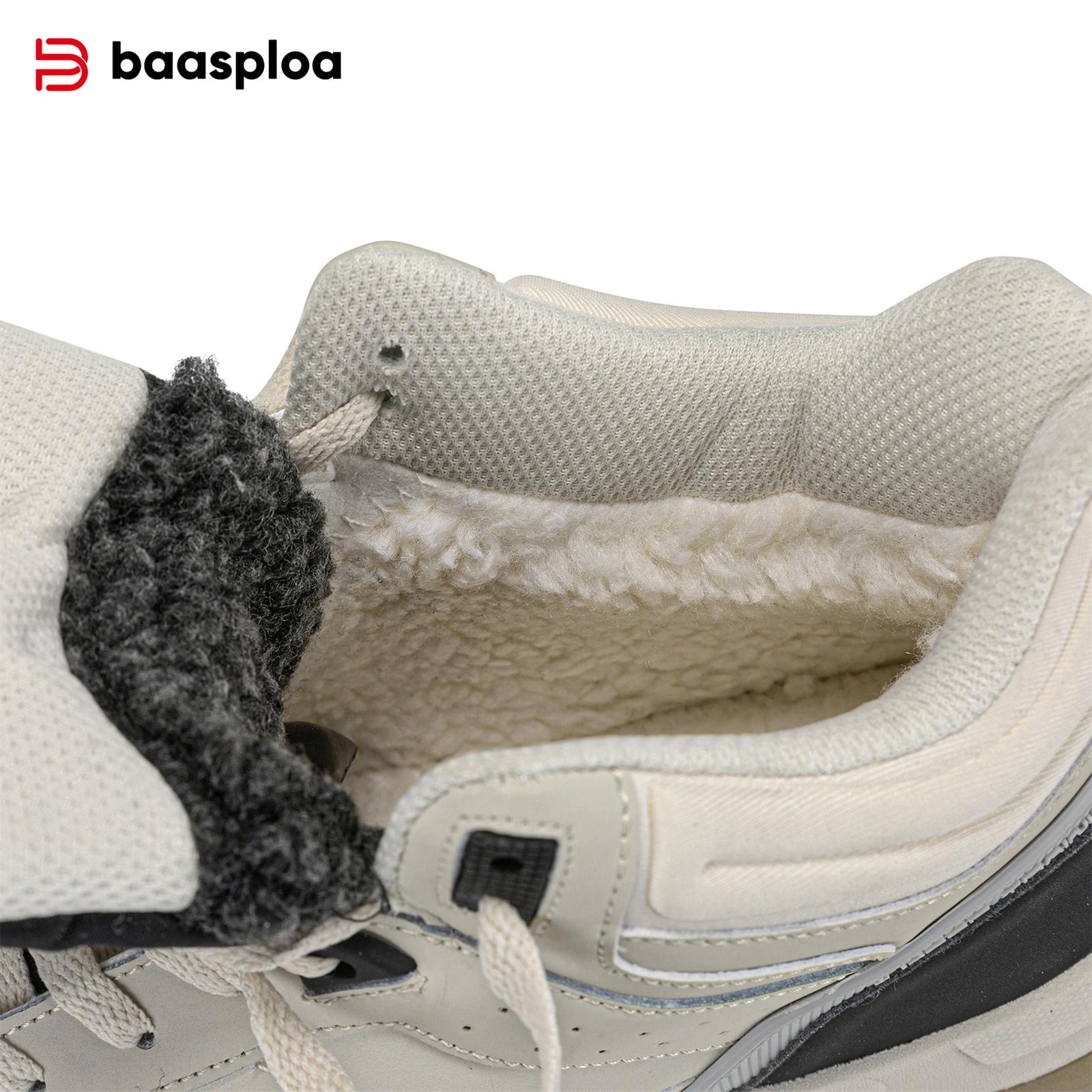 Chaussures d'hiver Baasploa pour hommes - Bottines épaisses imperméables et antidérapantes pour marche