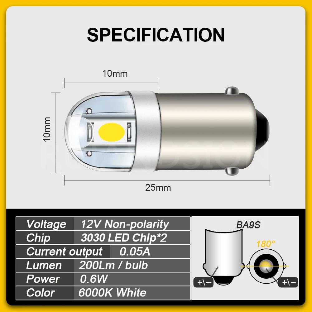 RUIANDSION4X BA9S T4W 3030SMD-Ampoule LED pour Coffre de Voiture