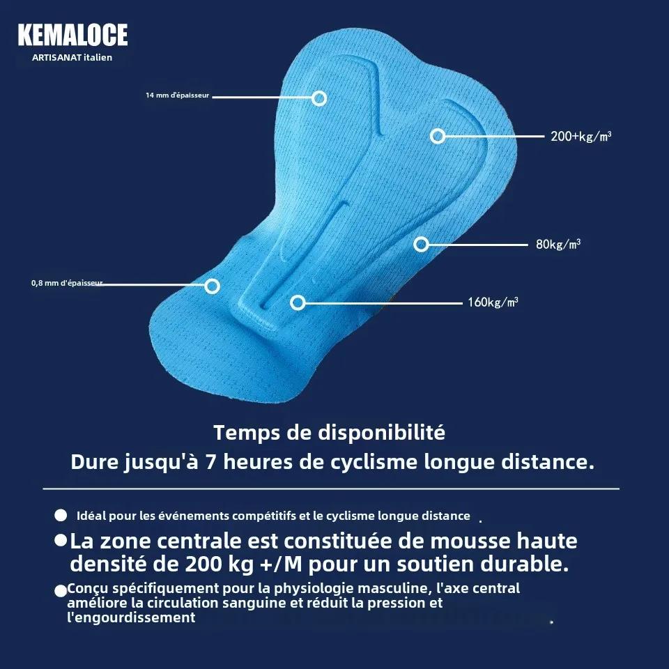 KEMALOCE hommes pantalons de cyclisme été et automne séchage rapide bleu/noir/gris Gel Pad vtt vélo bavoir pantalon haut
