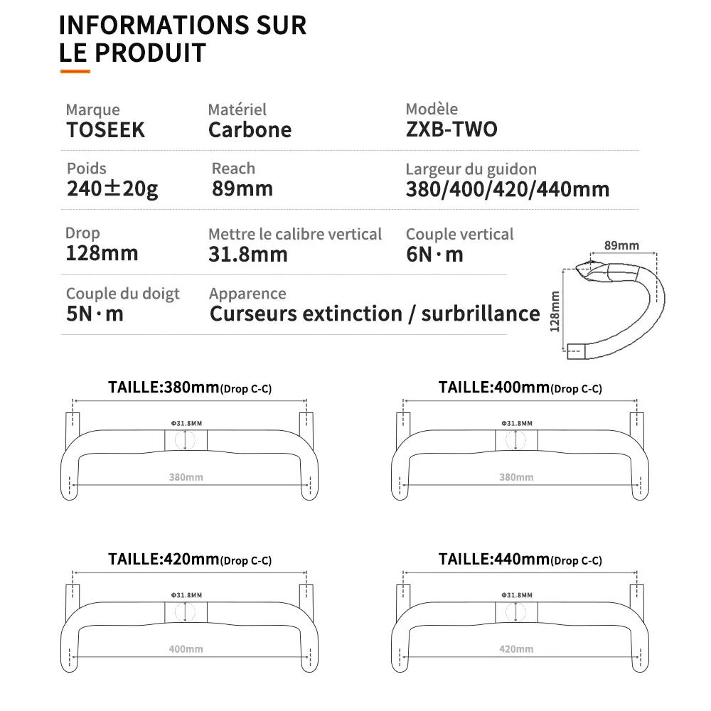 TOSEEK – guidon de vélo de route en Fiber de carbone
