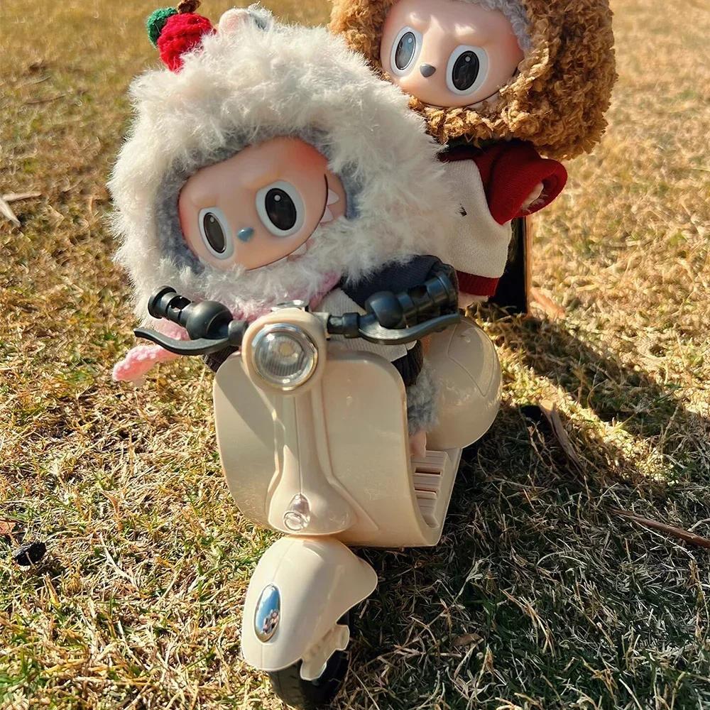 Mini vélo électrique poupée moto rotatif jouet pour enfants pour Labubu jouet moteur accessoires de poupée créatifs