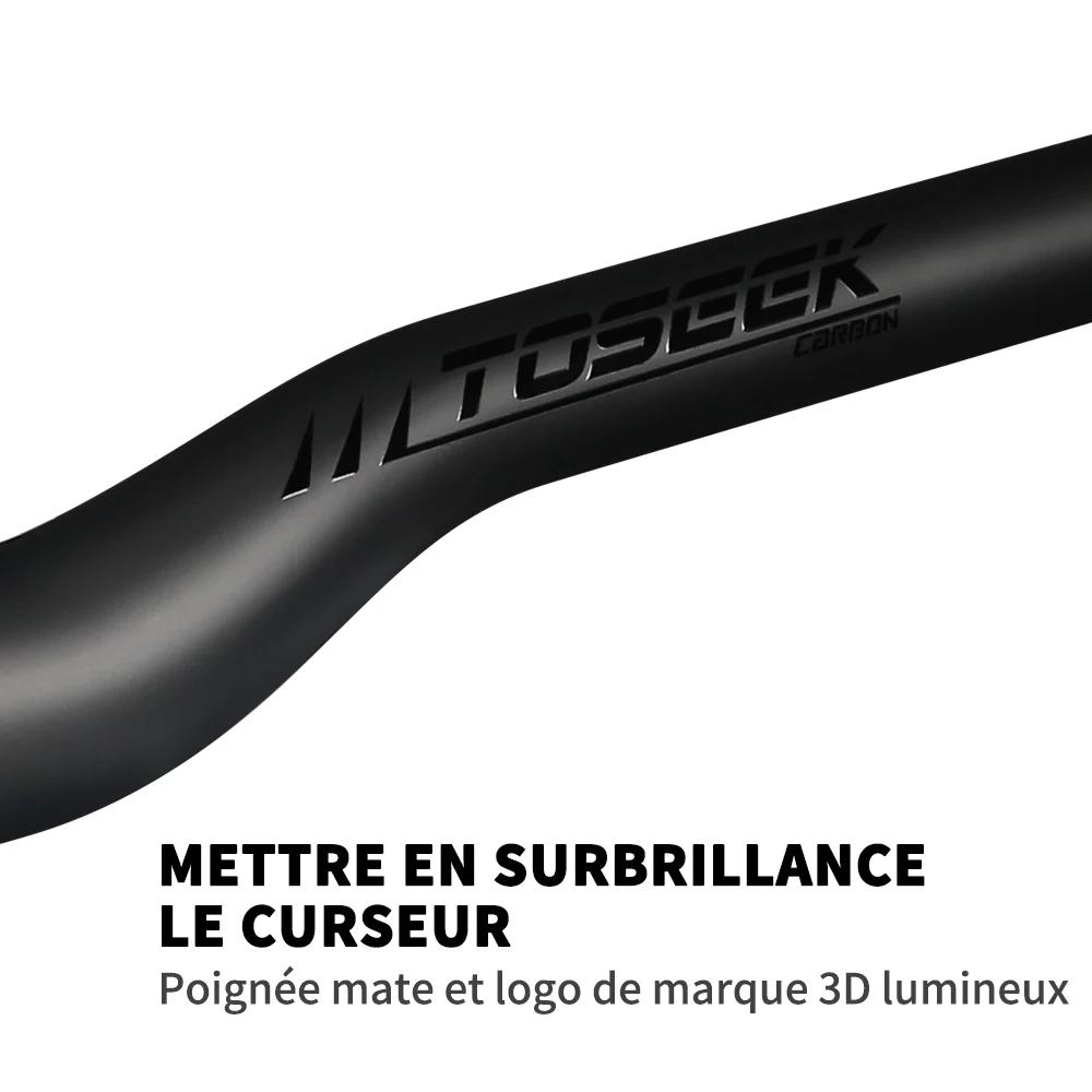 TOSEEK – guidon de vtt en carbone noir mat pour accessoires de vélo de montagne