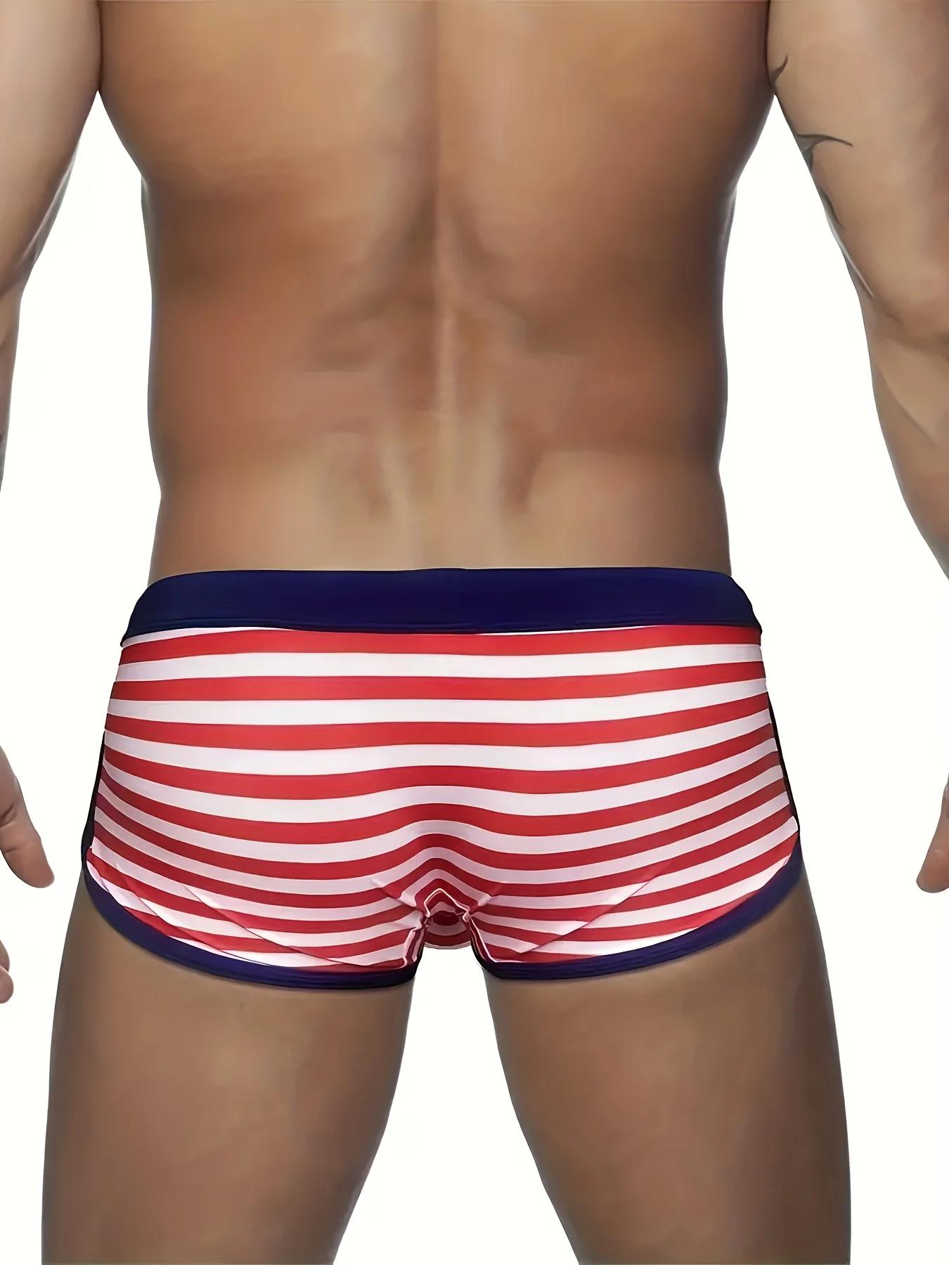 Maillot de bain homme rayé confortable - Séchage rapide plage et sources chaudes