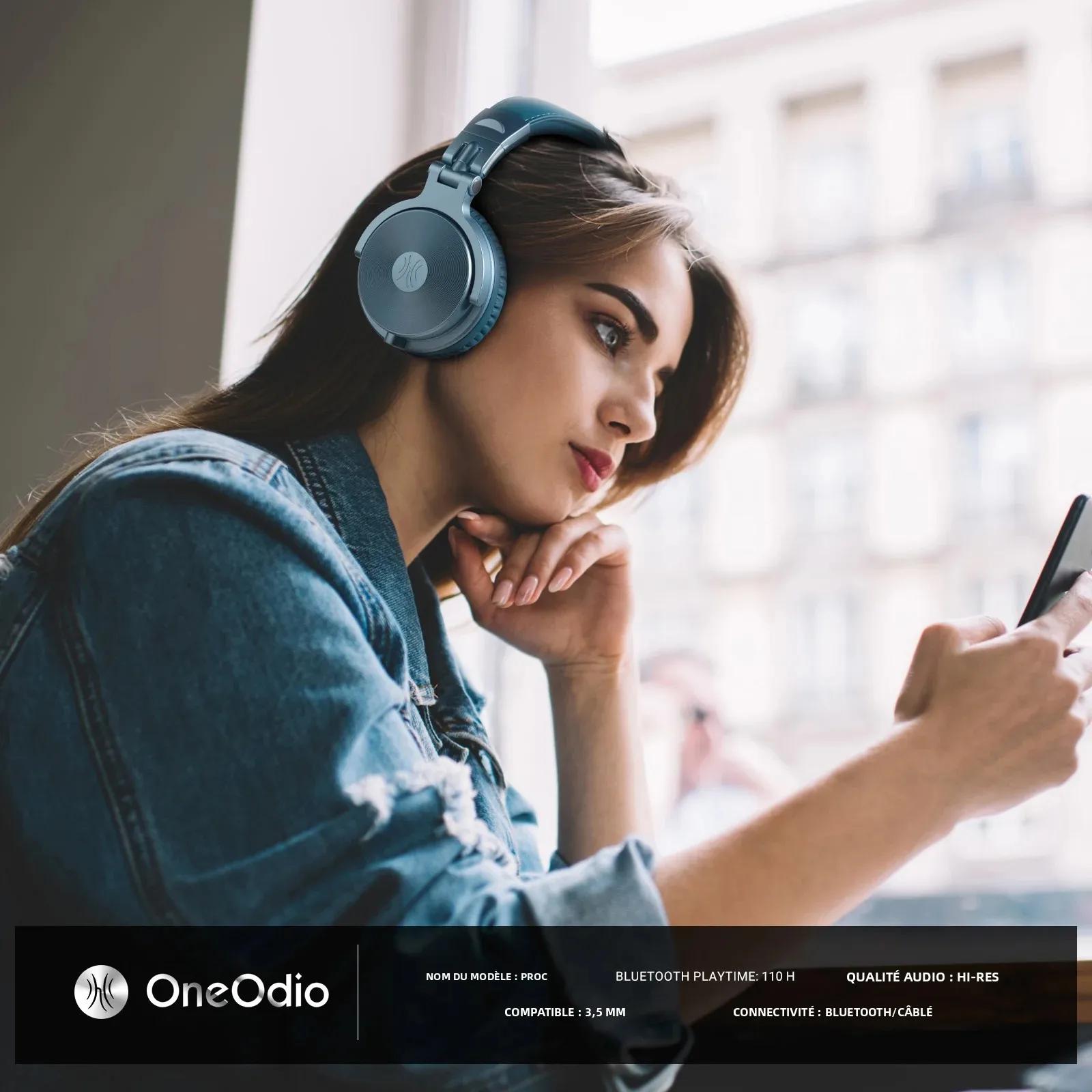 Oneodio Pro C casque sans fil Bluetooth 5.2 sur l'oreille avec Microphone Audio haute résolution