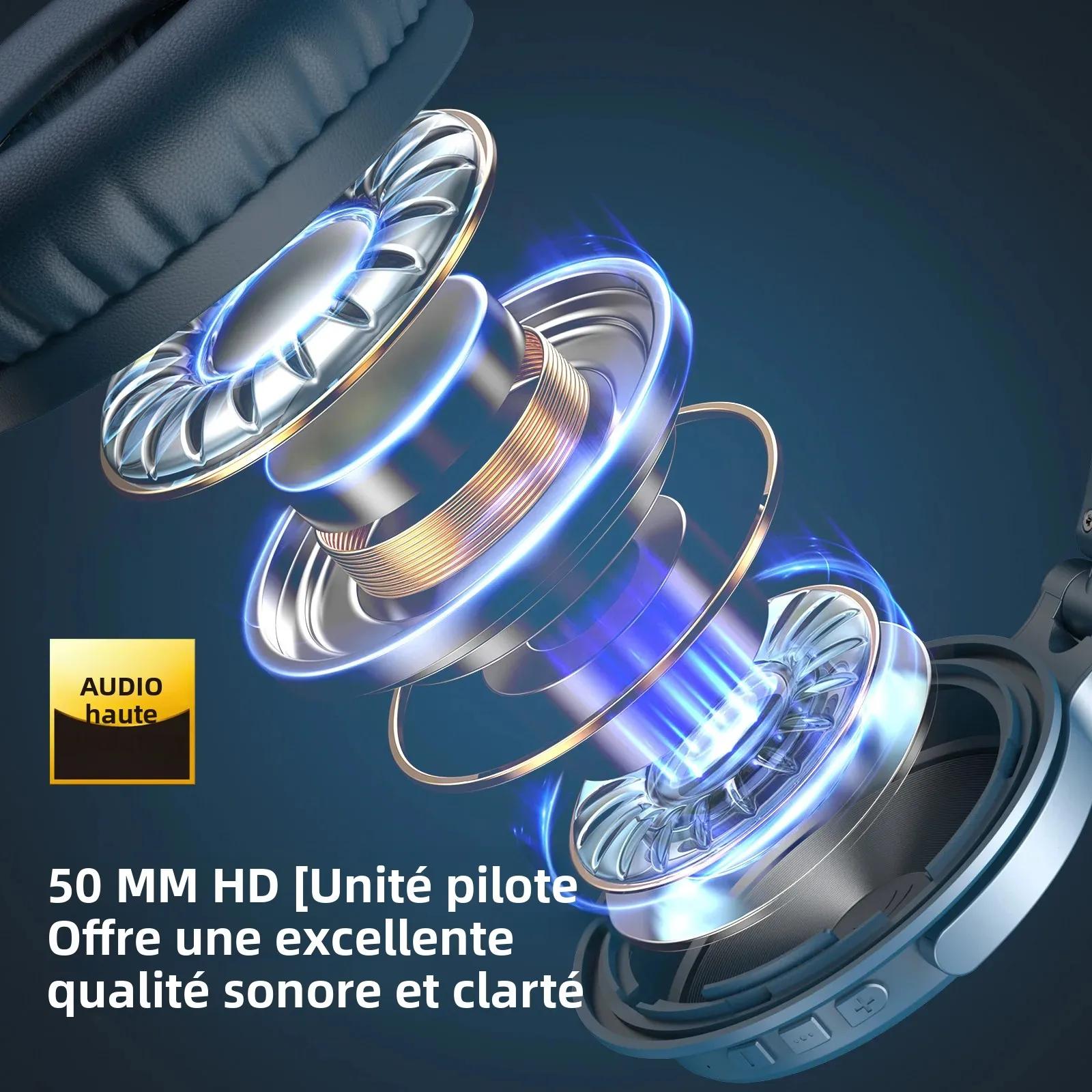 Oneodio Pro C casque sans fil Bluetooth 5.2 sur l'oreille avec Microphone Audio haute résolution