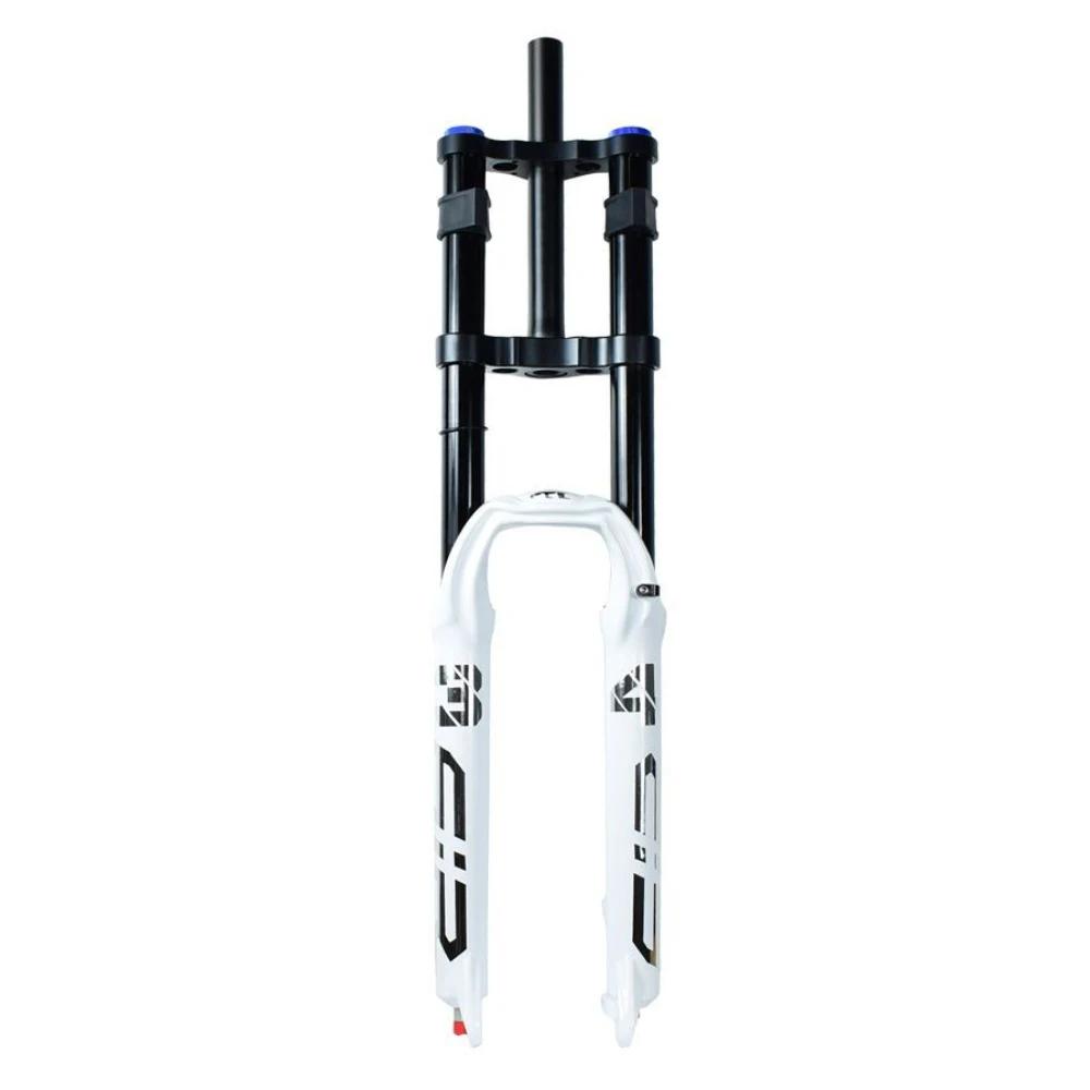 Fourche à suspension pneumatique pour vélo 26/29 pouces - 160 mm de débattement, 100 mm de distance entre les axes, QR 15 mm, fourche à double couronne pour VTT