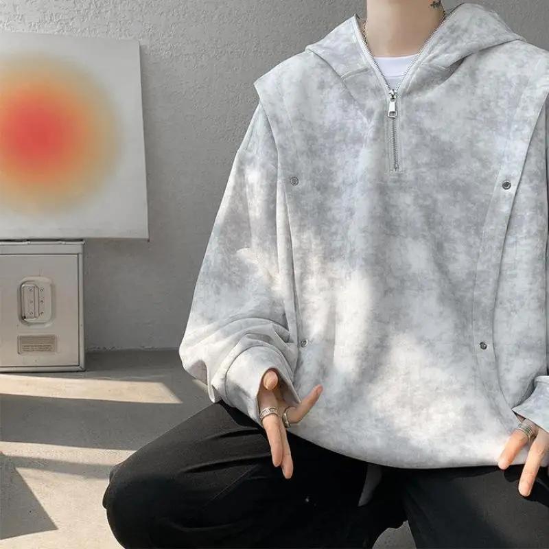 M-XXXXXL grande taille sweats à capuche de travail pour hommes décontracté Streetwear sweat à capuche imprimé sweat-shirt vêtements de travail 1/4 fermeture éclair automne printemps vêtements