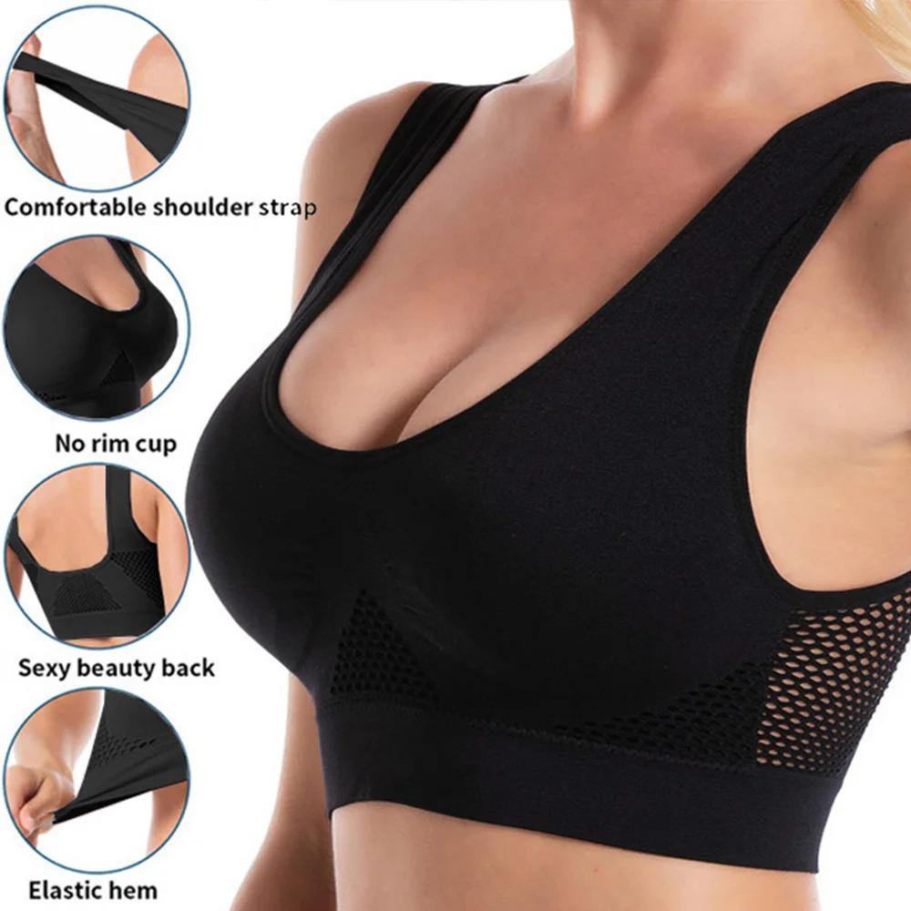 Soutien-gorge de sport sans coutures pour femmes - Maille respirante et antichoc taille 6XL