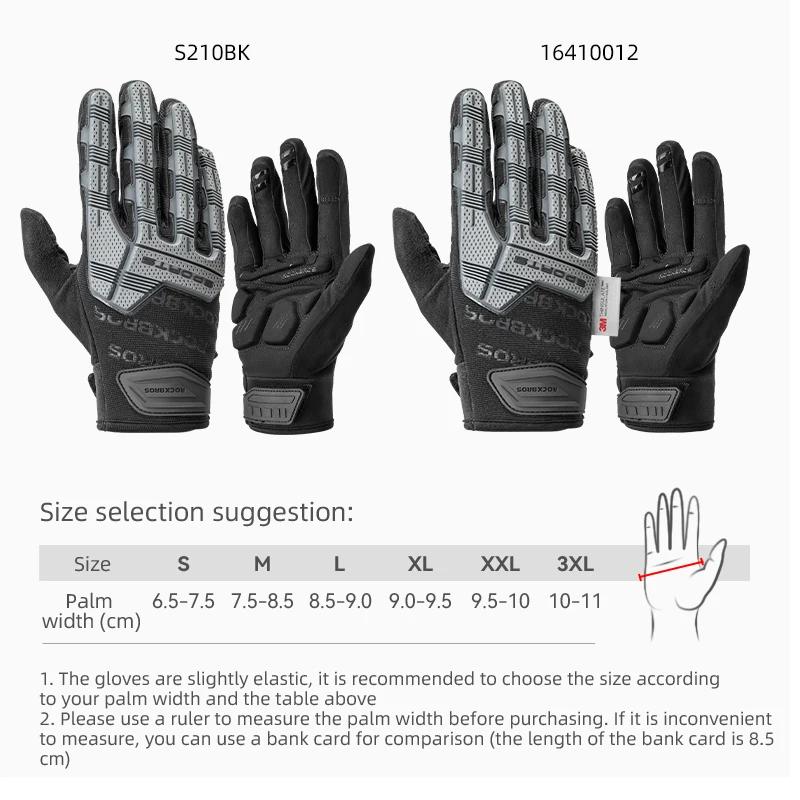 Gants de cyclisme hiver ROCKBROS tactiques - Protection SBR coussin GEL antichoc respirant doigt complet moto