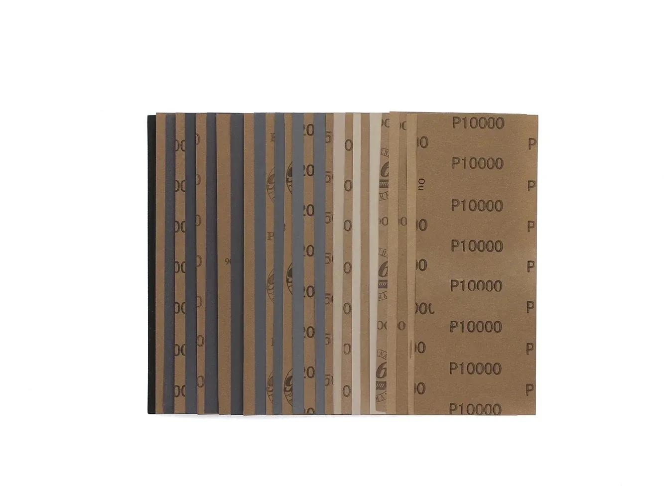 10 pièces papier de verre sec et humide 9x3.6 pouces feuilles de ponçage