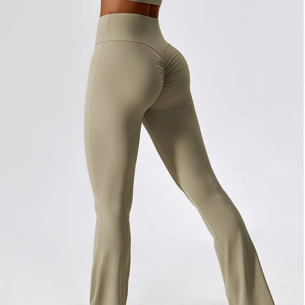 Leggings évasés taille haute pour femmes yoga danse latine fitness gym confortable modern style performance