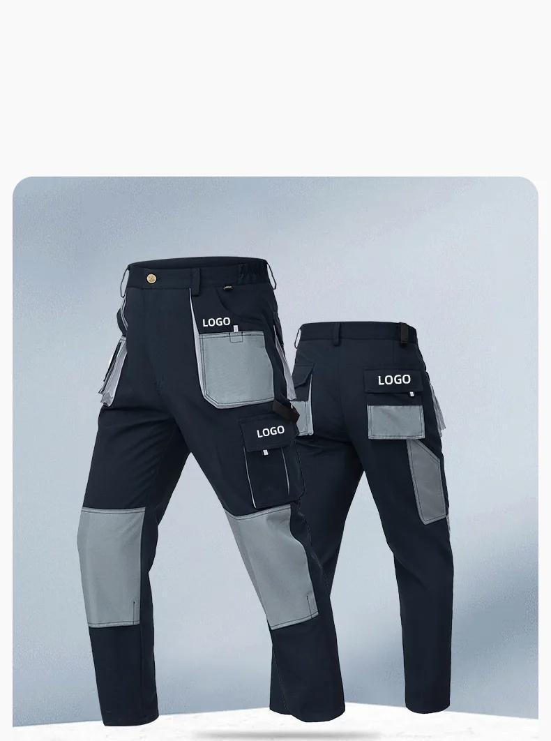 Vêtements de travail pour hommes, combinaison de Protection du travail de Construction avec plusieurs poches, uniforme de travail Durable résistant à l'usure, pantalon Cargo pour hommes