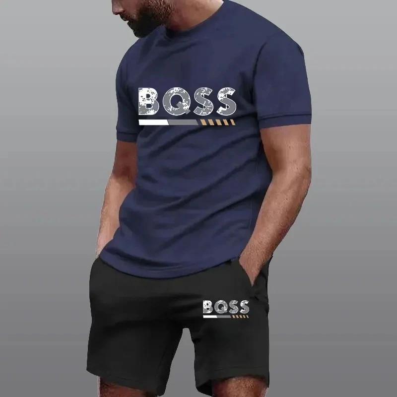 Vêtements de sport d'été pour hommes, ensemble deux pièces, mode, fitness, course à pied, décontracté, séchage rapide, ensemble short à manches courtes, vêtements pour hommes