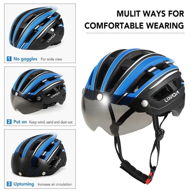 Casque de vélo de montagne avec poignées de lumière arrière