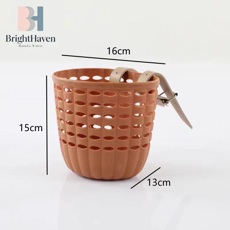 Panier de vélo pour enfants, panier de rangement durable avec sangles réglables en PU, panier de guidon pour enfants, filles, cyclisme en plein air, tout-petits