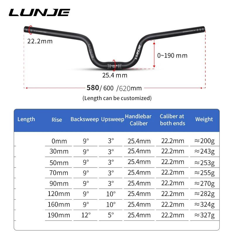 Guidon VTT Hirondelle Alliage Aluminium 25.4mm - Hauteur Réglable 0-190mm - 580/600/620mm