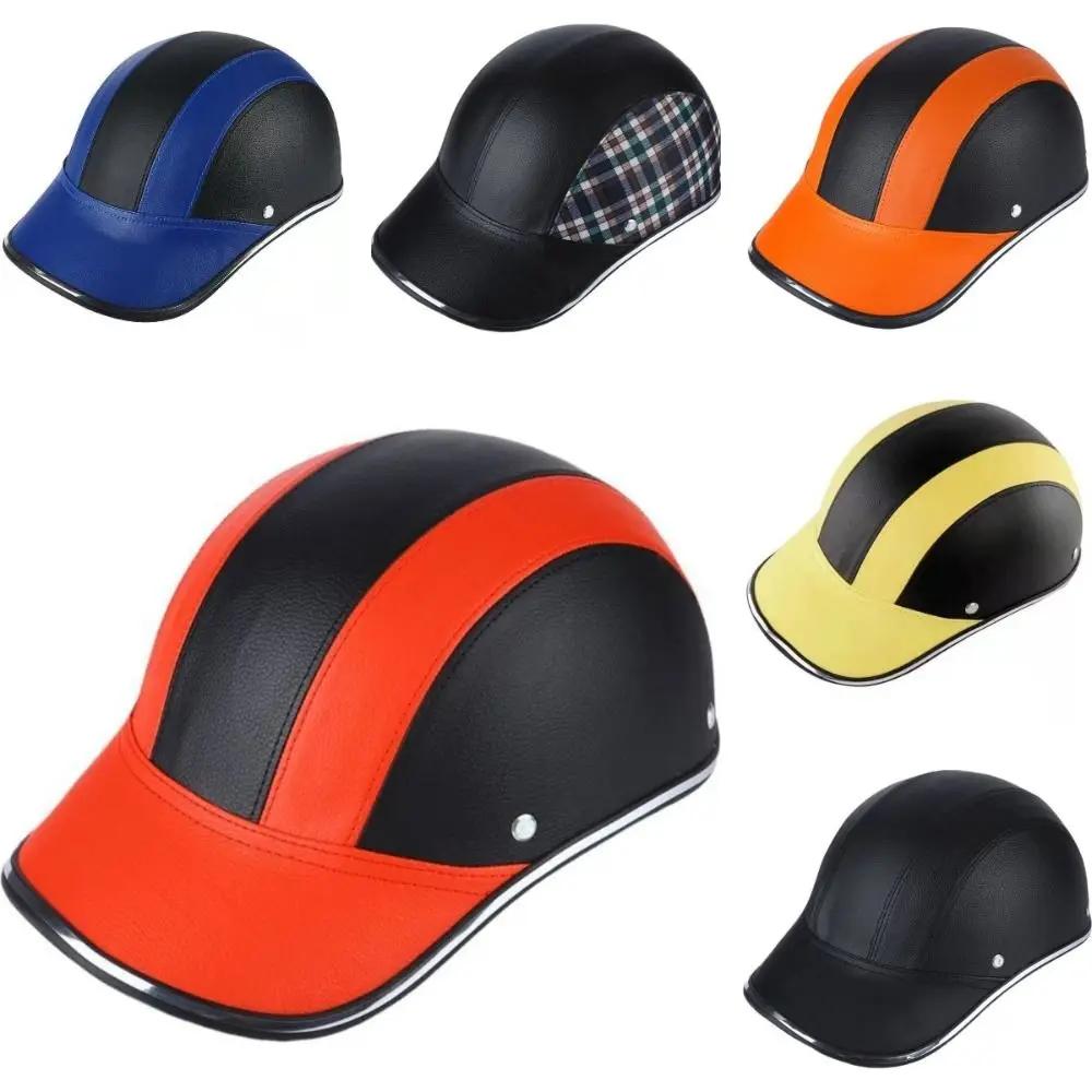 Casque de vélo léger style casquette de baseball, casque de moto rigide de sécurité, demi-casque anti-UV pour cyclisme, casque de motard