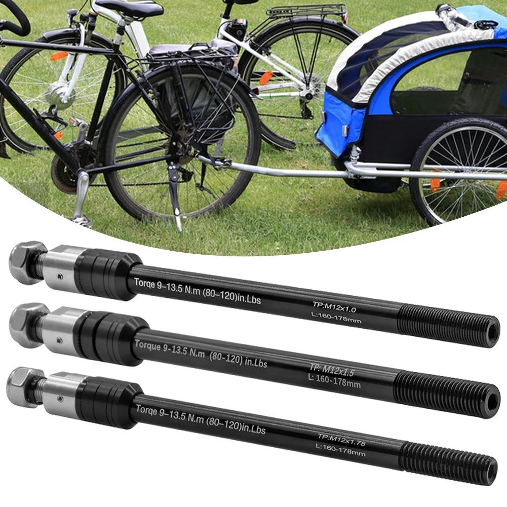 Essieu traversant de remorque de vélo 160-178mm, axe d'attelage de remorque de vélo, axe de chargement de remorque pour enfant pour attelage de remorque de vélo M12 P1.0/1.25/1.5/1.75