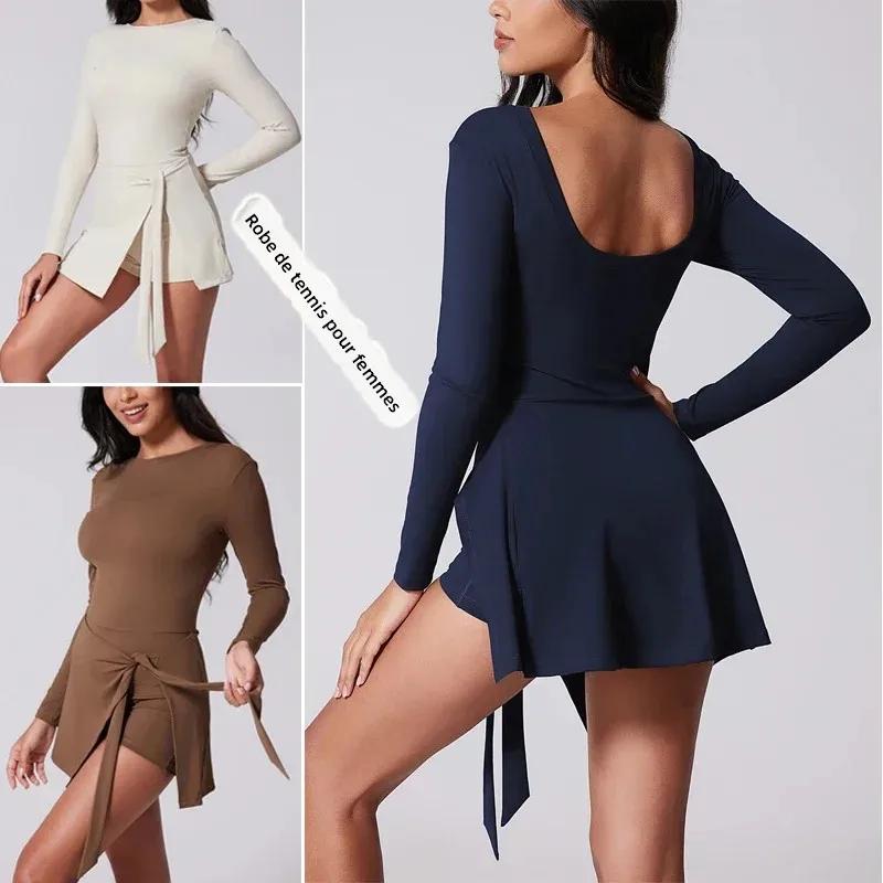 VITALINOVO Robe de tennis à col haut pour femme