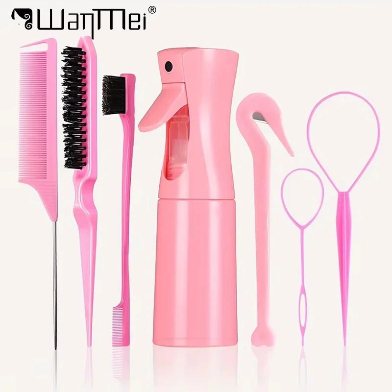 7 pièces/ensemble accessoires de beauté des cheveux poils queue de Rat bord peigne brosse à sourcils tresses