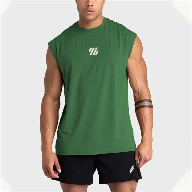 Gilet sport homme sans manches 2025 - Débardeur fitness large épaules séchage rapide maille