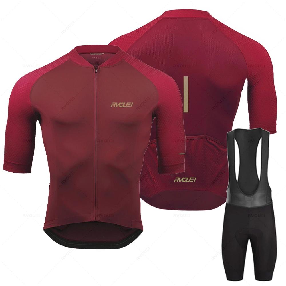 2025 Rvouei Pro Team Vêtements de vélo Hommes Nouveaux vêtements de vélo de route Vêtements de course Maillot de cyclisme respirant Ensemble Ropa Ciclismo Maillot
