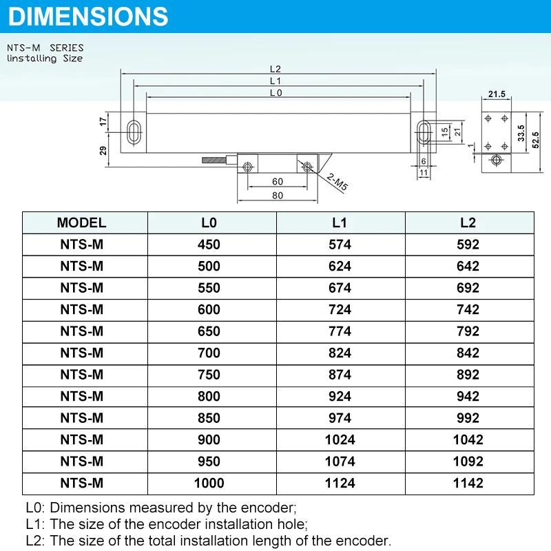 Échelle de verre DRO linéaire mince de 0.005mm TTL 5VDC 450mm-1000mm