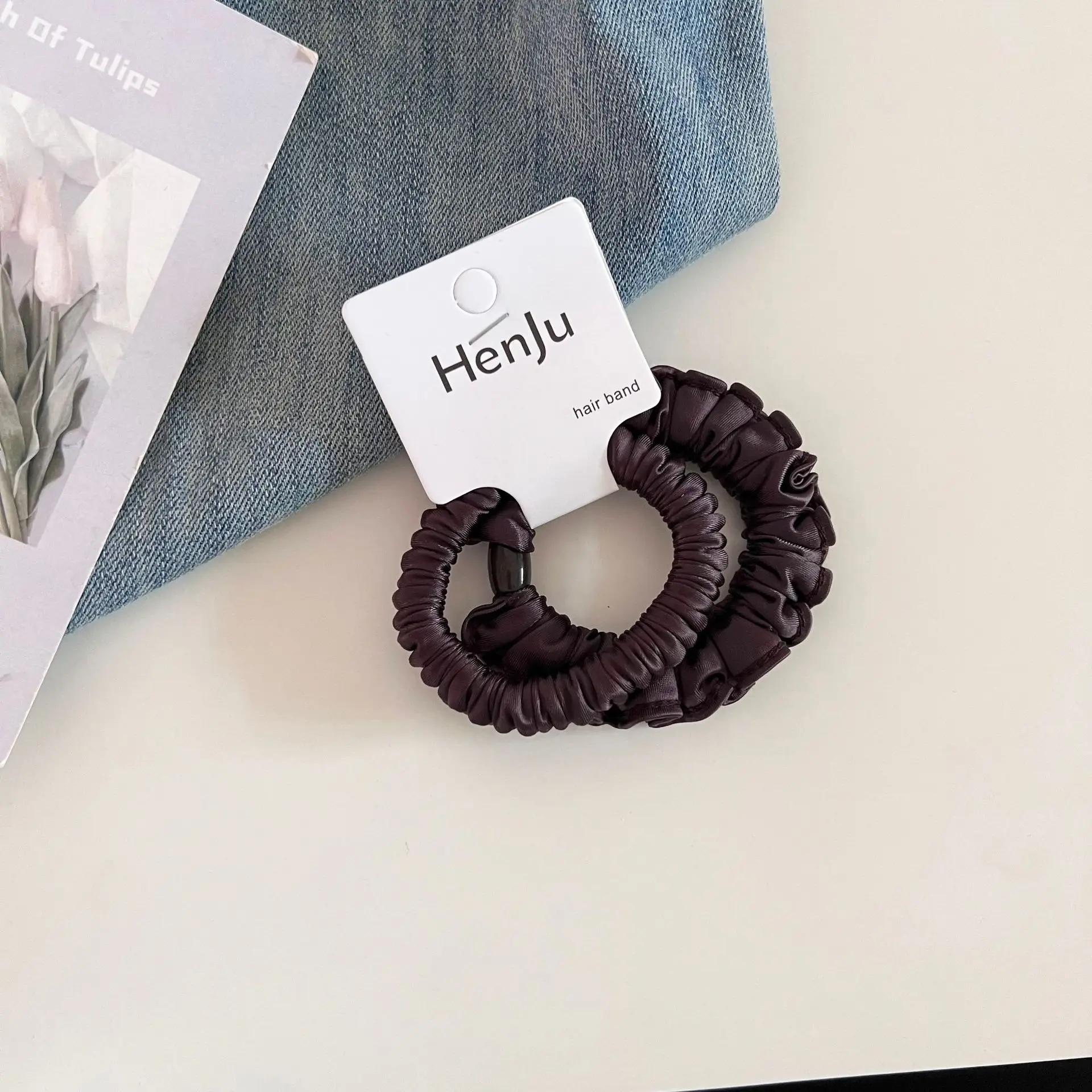 Attaches pour queue de cheval à haute élasticité, paire de liens pour cheveux en satin, bandeaux antidérapants pour femmes et filles, accessoires de mode pour cheveux