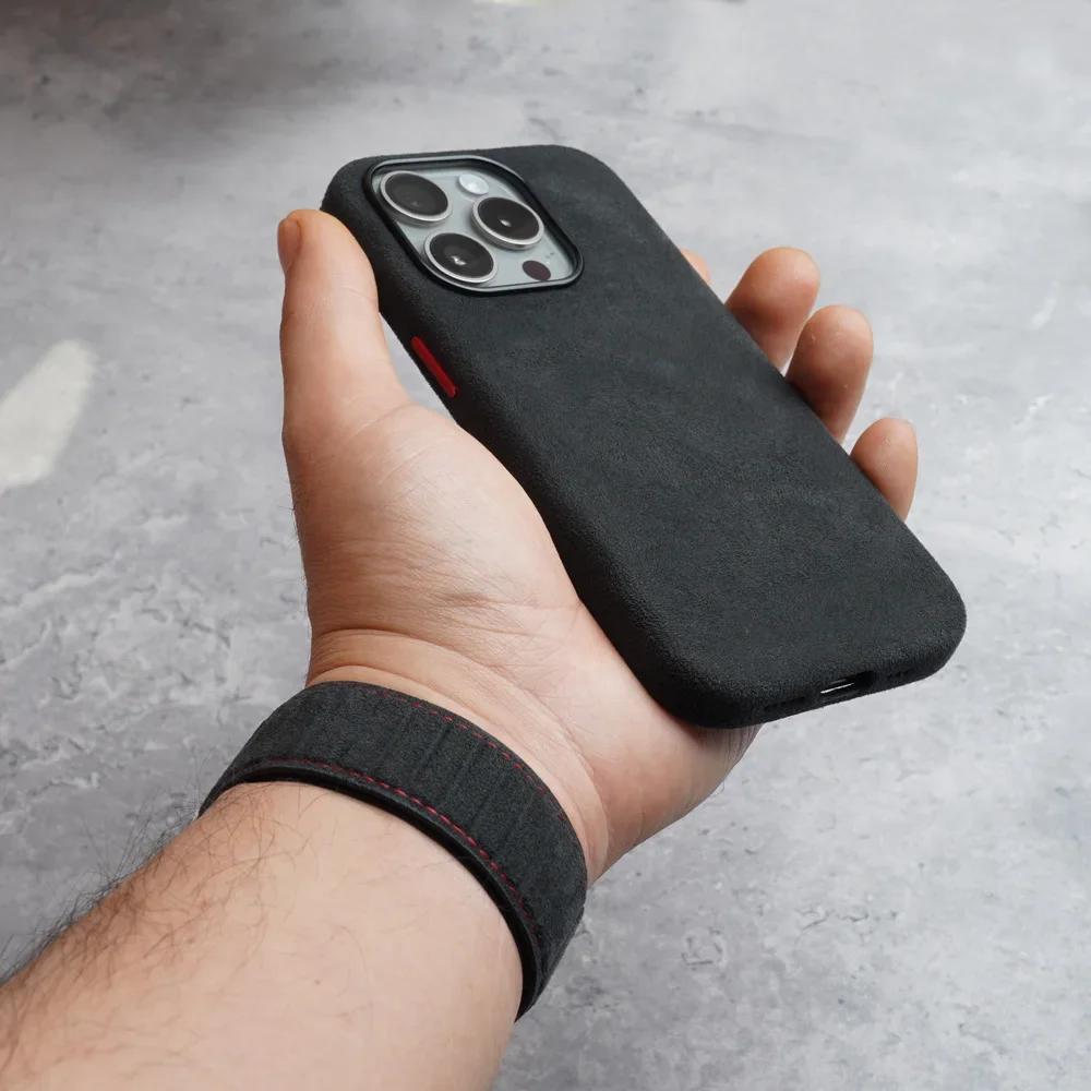 Bracelet magnétique ALCANTARA pour Apple Watch Ultra 3 2 bandes 49mm 46mm 45mm 44mm accessoires en cuir suédé pour iWatc