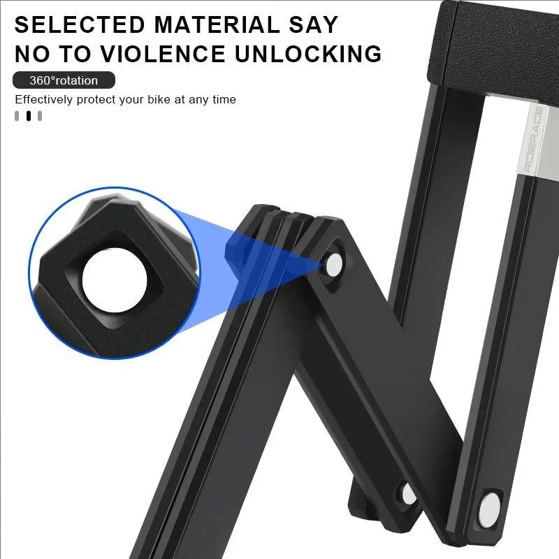 Serrures à chaîne de cyclisme, serrure de vélo pliable, Portable, haute sécurité, antivol, vtt, vélo, Scooter électrique