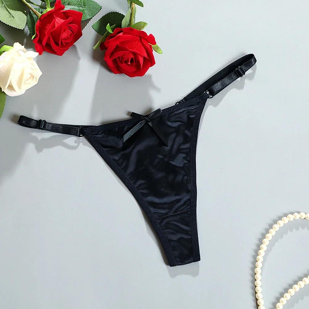 Culottes string sexy en satin doux pour femmes