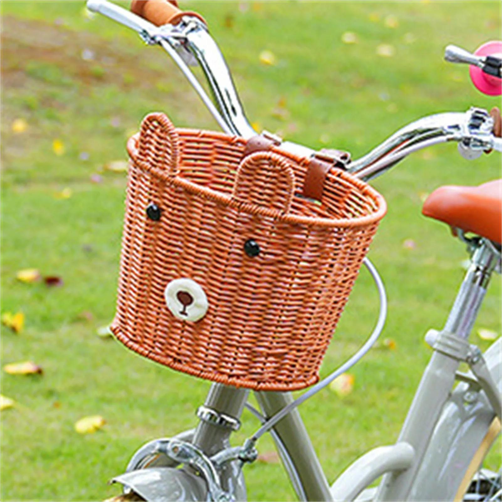 Panier avant de vélo tressé vintage pour vélo d'équilibre