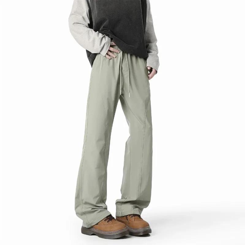 Pantalon de jogging large pour homme, léger, taille élastique, décontracté