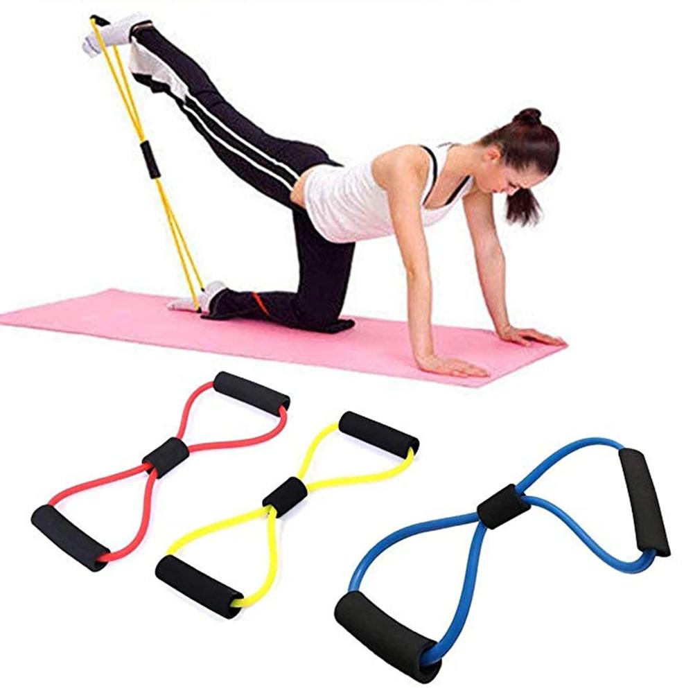 Bandes de résistance de Yoga, bande élastique, extracteur d'exercices de sport, extenseur de poitrine en forme de 8 pour la musculation, équipement de Fitness à domicile