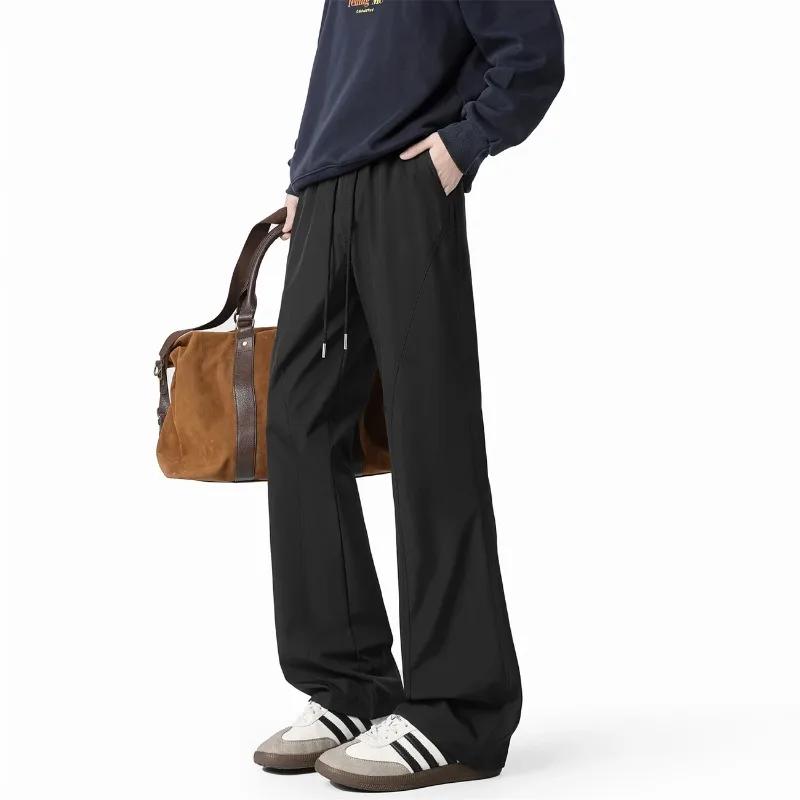 Pantalon de jogging large pour homme, léger, taille élastique, décontracté