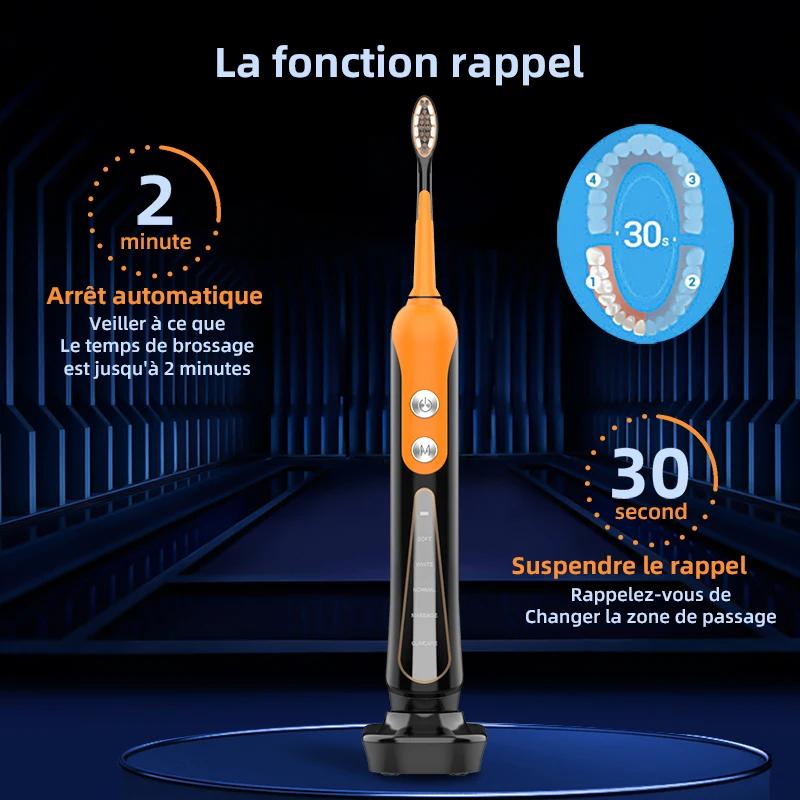 SUBORT S9 brosse à dents électrique sonique sans fil USB Rechargeable