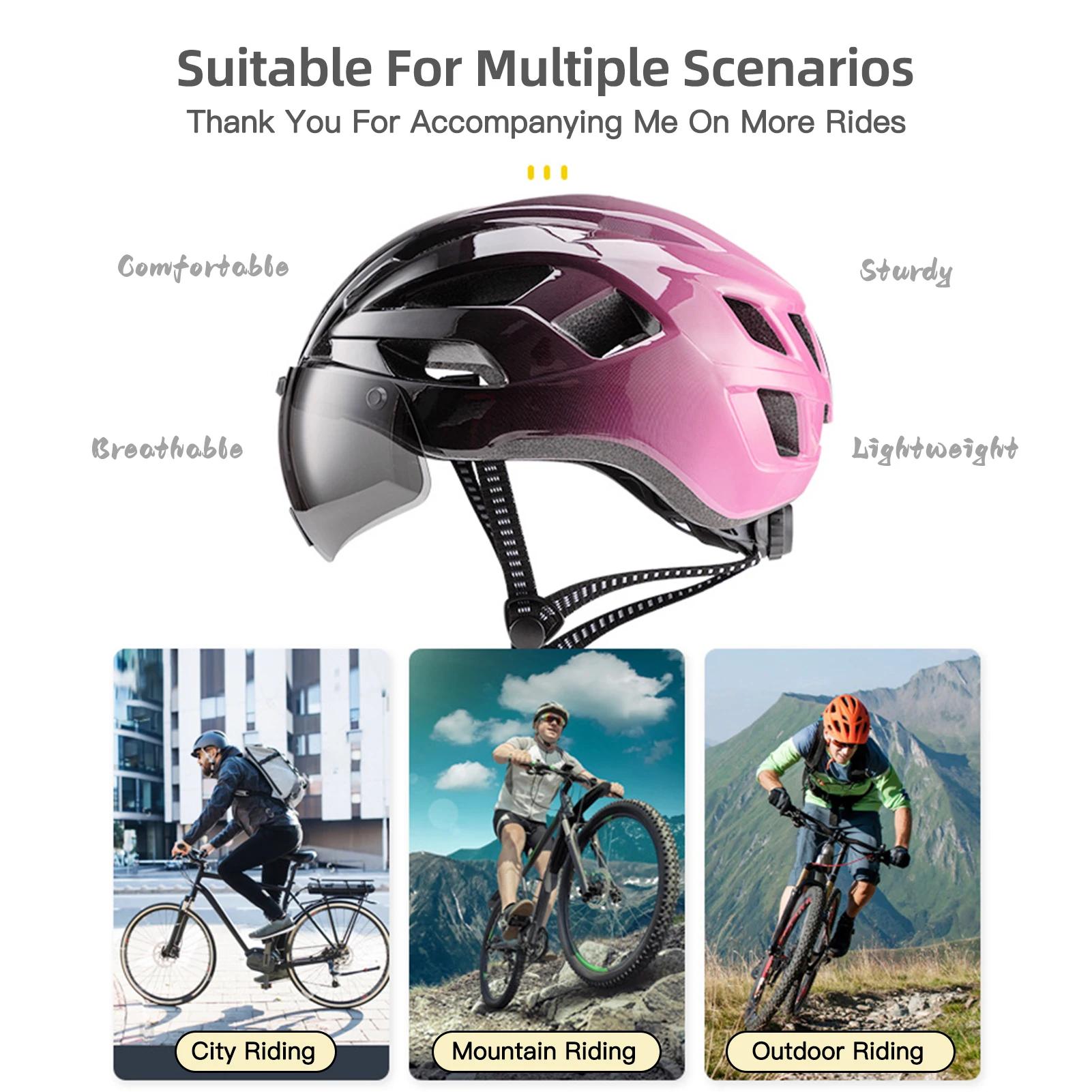 Casques de vélo pour femmes avec lunettes magnétiques