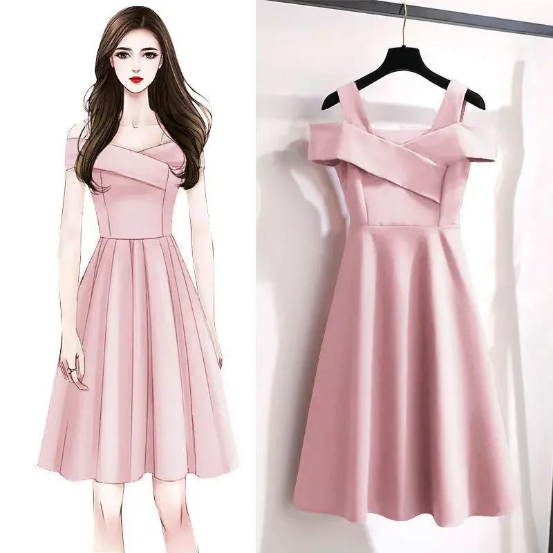 Robe élégante à la mode pour femmes, jupe couvertes à la taille, amincissante, filles rondes, grande taille, été, vente en gros, 2022
