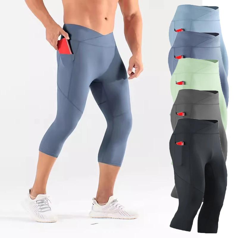 Pantacourt moulant sportif leggings genouillères pour course basket football entraînement polyvalent occasionnels femmes et hommes