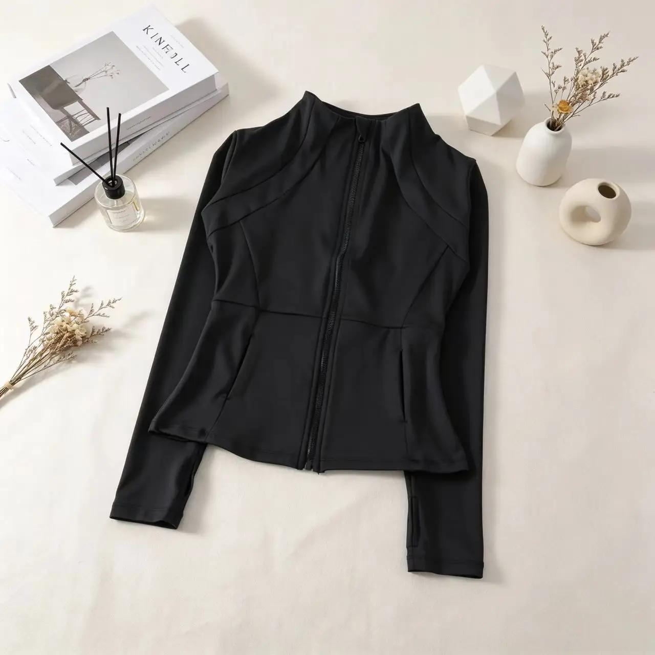 Vêtements de yoga, coupe-vent, vêtements de sport pour femme, sweat-shirt à manches longues, vestes de sport, hauts d'entraînement pour femme, vêtements de sport