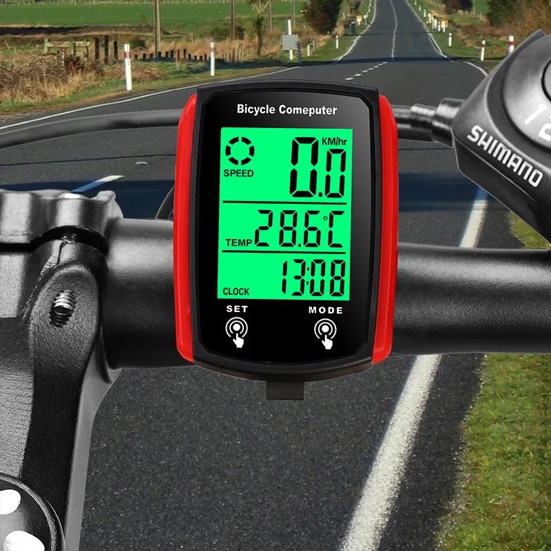 Ordinateur de vélo LCD numérique filaire, compteur de vitesse, odomètre de vitesse avec rétro-éclairage, accessoires de vélo