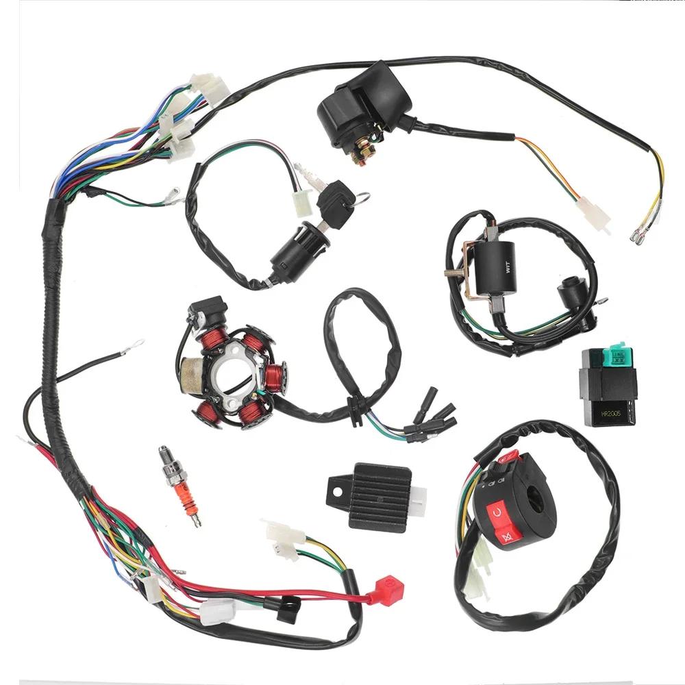 Kit de câblage électrique complet pour moto 4 temps 50 70cc 90cc 110cc 125cc, Motocross ATV Quad Pit Dirt Bike Buggy Go Kart