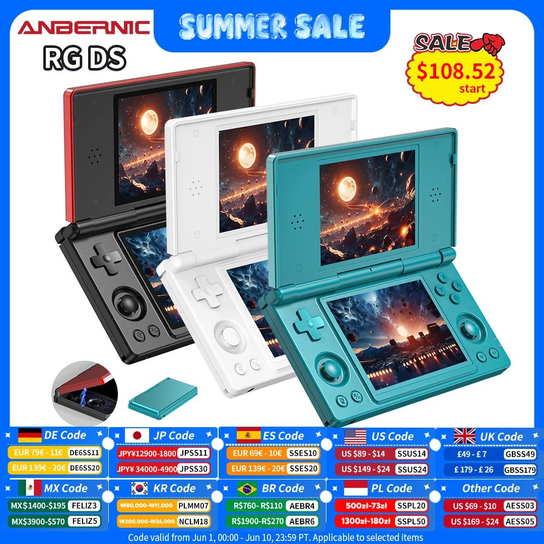 Anbernic RG DS Console de jeu portable 4 "IPS double écran Android 4000mAh lecteur de jeux vidéo rabattable prend en cha