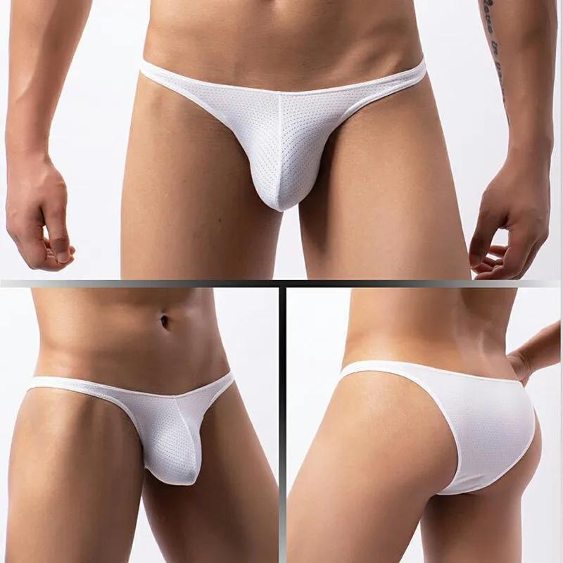 Sous-vêtements Sexy pour hommes taille basse cuecas maille respirant sissy boxeurs et slips calzoncillos de bikini para hombre ropa intérieur