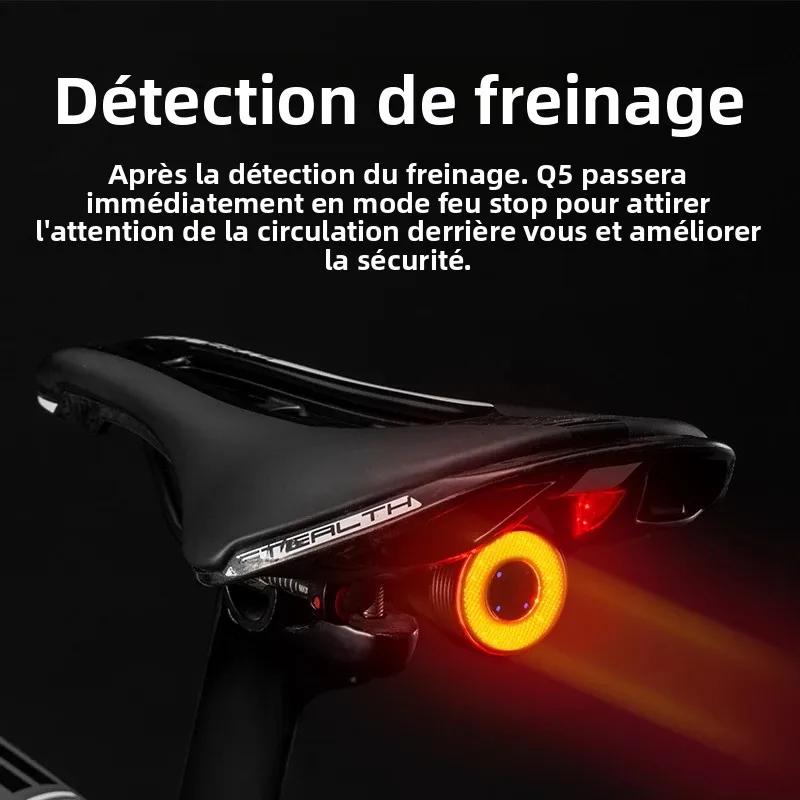 Feu arrière intelligent ROCKBROS pour vélo