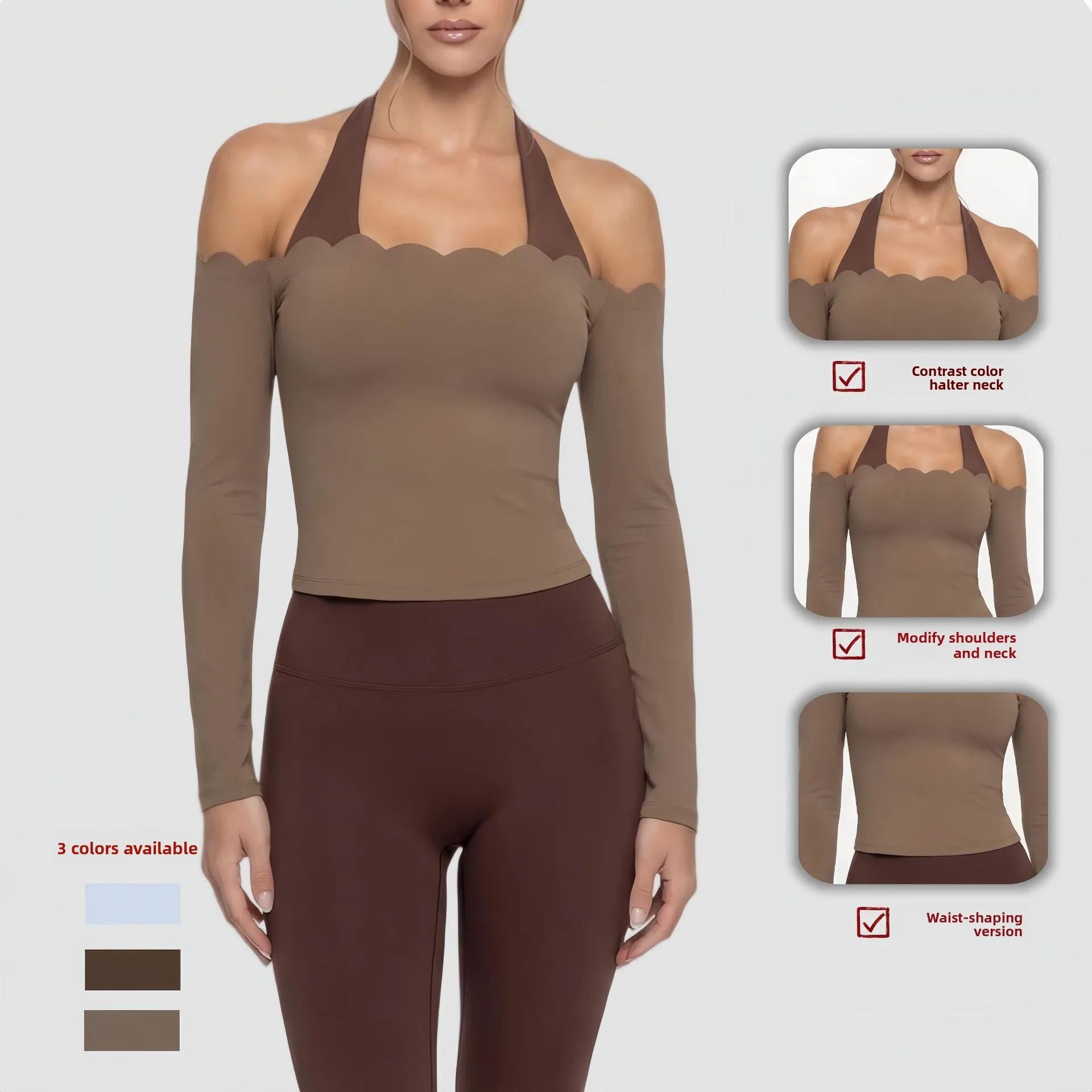 Vêtements de yoga, haut de sport à manches longues pour l'automne et l'hiver