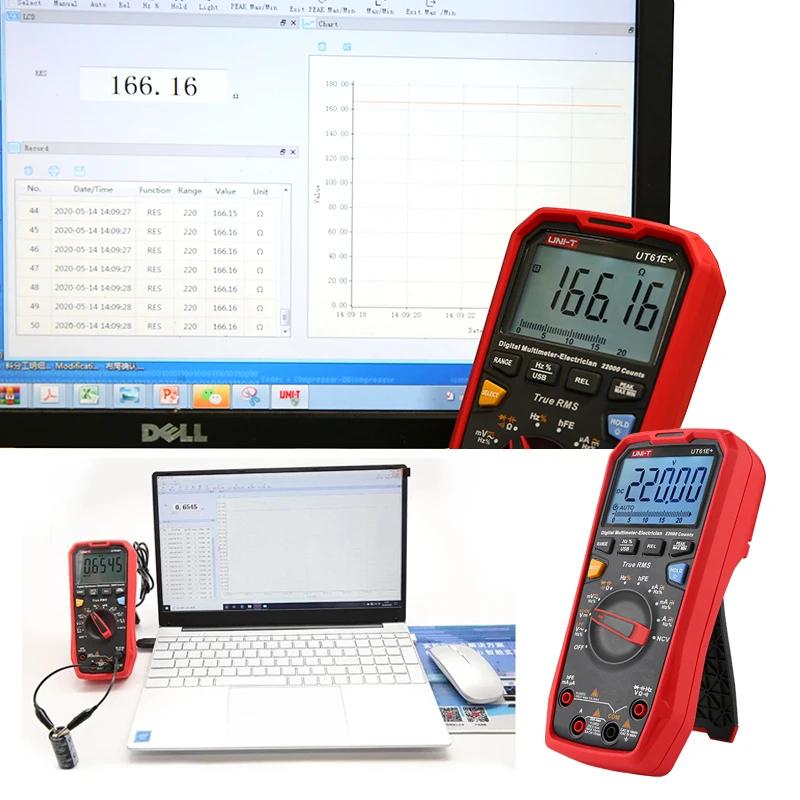 UNI T UT61B + UT61E + UT61D + unité de test multimètre numérique professionnel intelligent True RMS gamme automatique 60