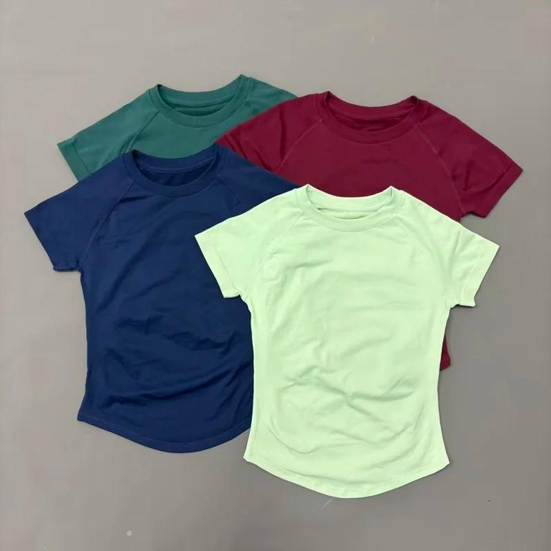 HISTELLO Df Haut de sport uni à manches courtes pour femme