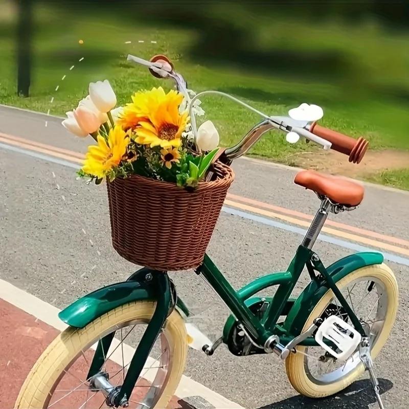 1 panier de vélo, panier de rangement de style tressé