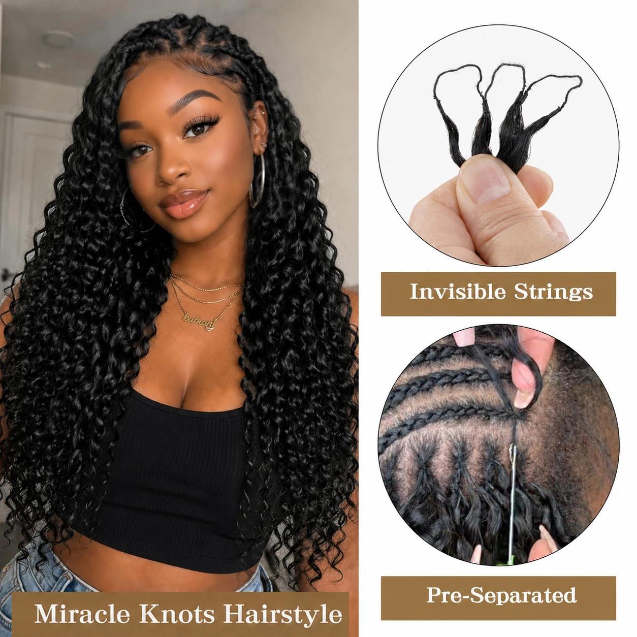 Extensions de cheveux au Crochet pré-séparées sans nœuds